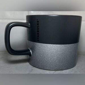Starbucks Gray Silver Glitter Stars Holiday 12oz Ceramic Coffee Mug Cup 2018